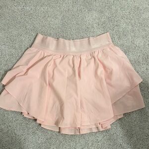 Light Pink Layered Mini Skirt